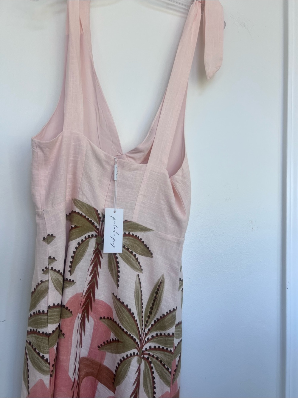 Petal & Pup NWT Linen blend Giada Tie Strap Minidress/ tropical NWT $100 retail - Picture 8 of 10